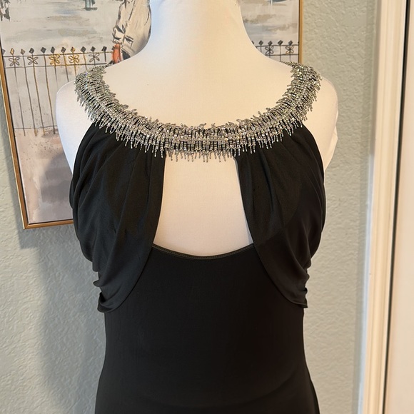 JIKI Monte Carlo Creations Made in France Black Gown w/Swarovski Crystals Sz 42 - Picture 2 of 14